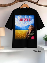 Alia Bhatt Bollywood Black oversized graphic T-shirt