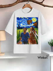 Ranbir Kapoor Bollywood White oversized Rockstar graphic T-shirt