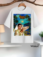 Rekha Bollywood White oversized graphic T-shirt