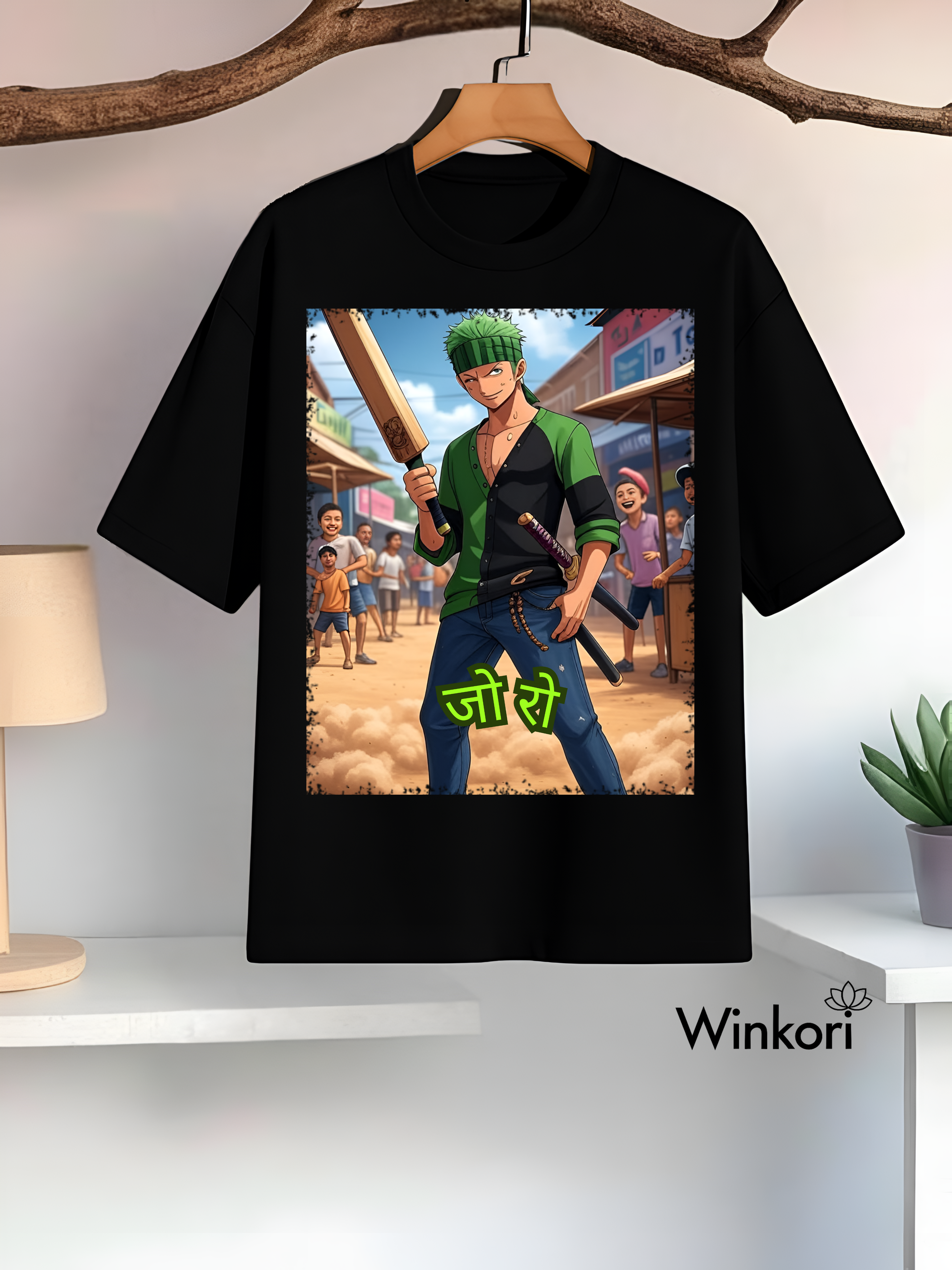 Zoro Naruto Anime T-Shirt Black