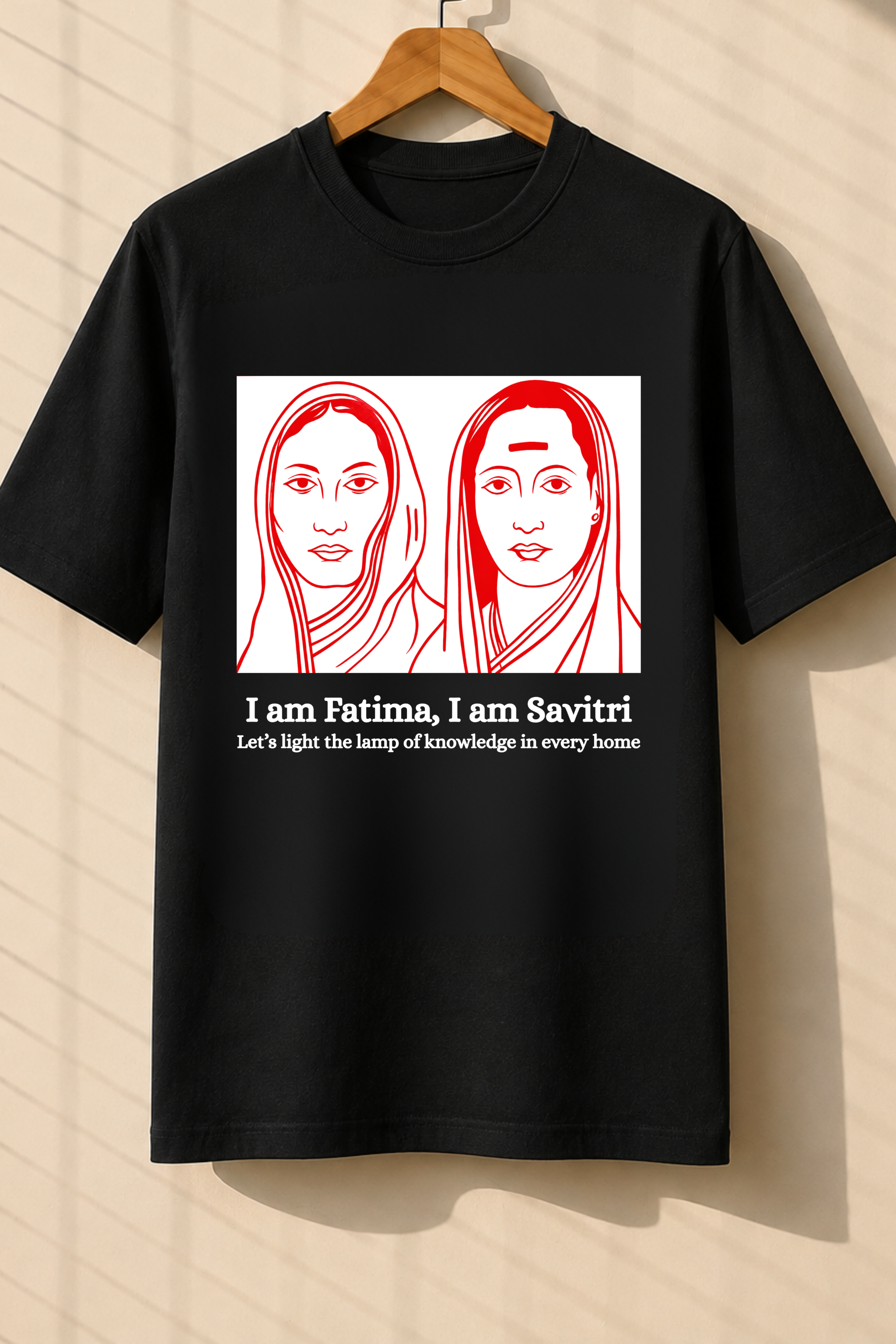 Neha Bora I am Fatima, I am Savitri T-Shirt Black Oversized Tshirt