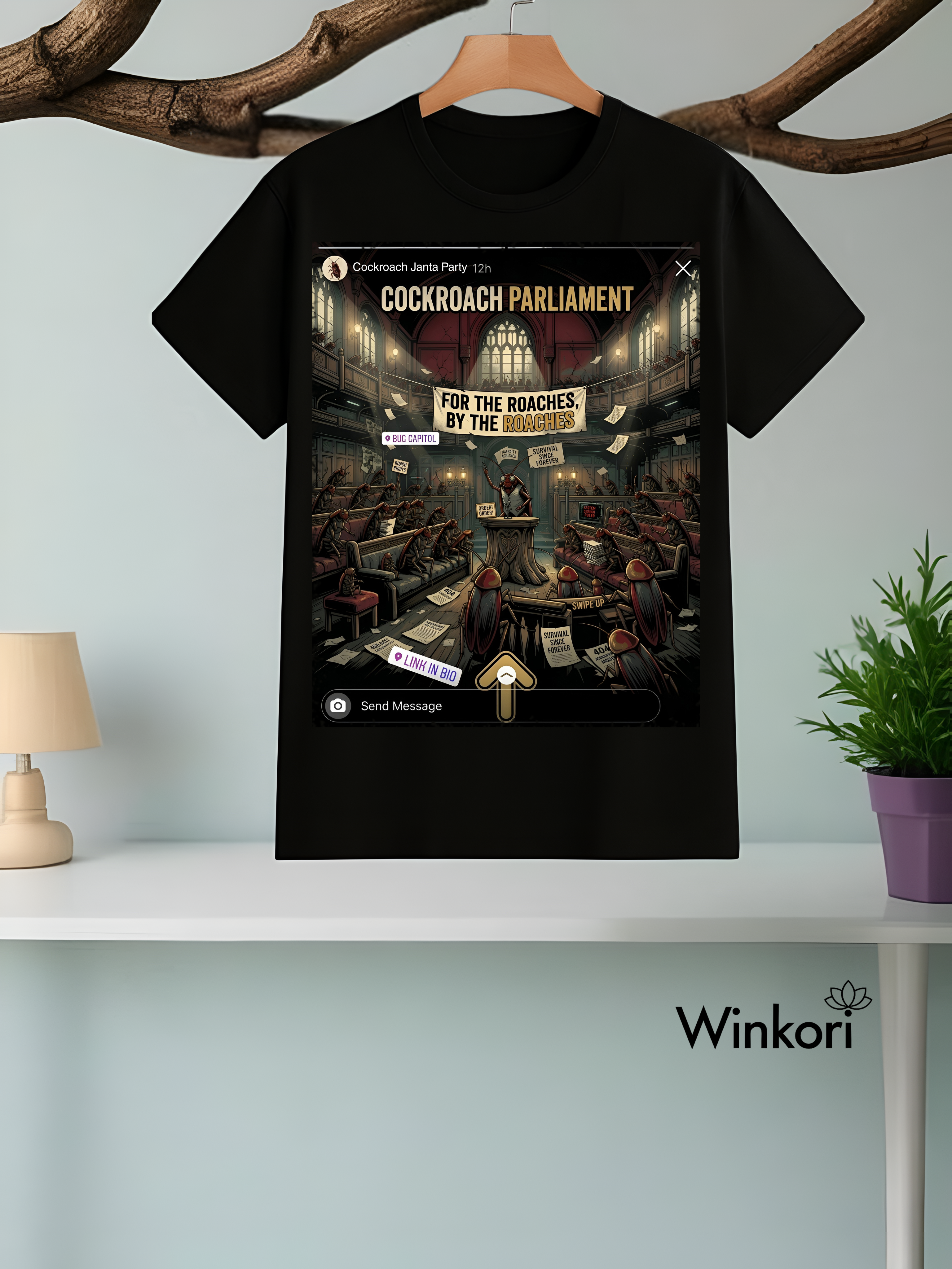 Cockroach Janta Party T shirt | Black Regular