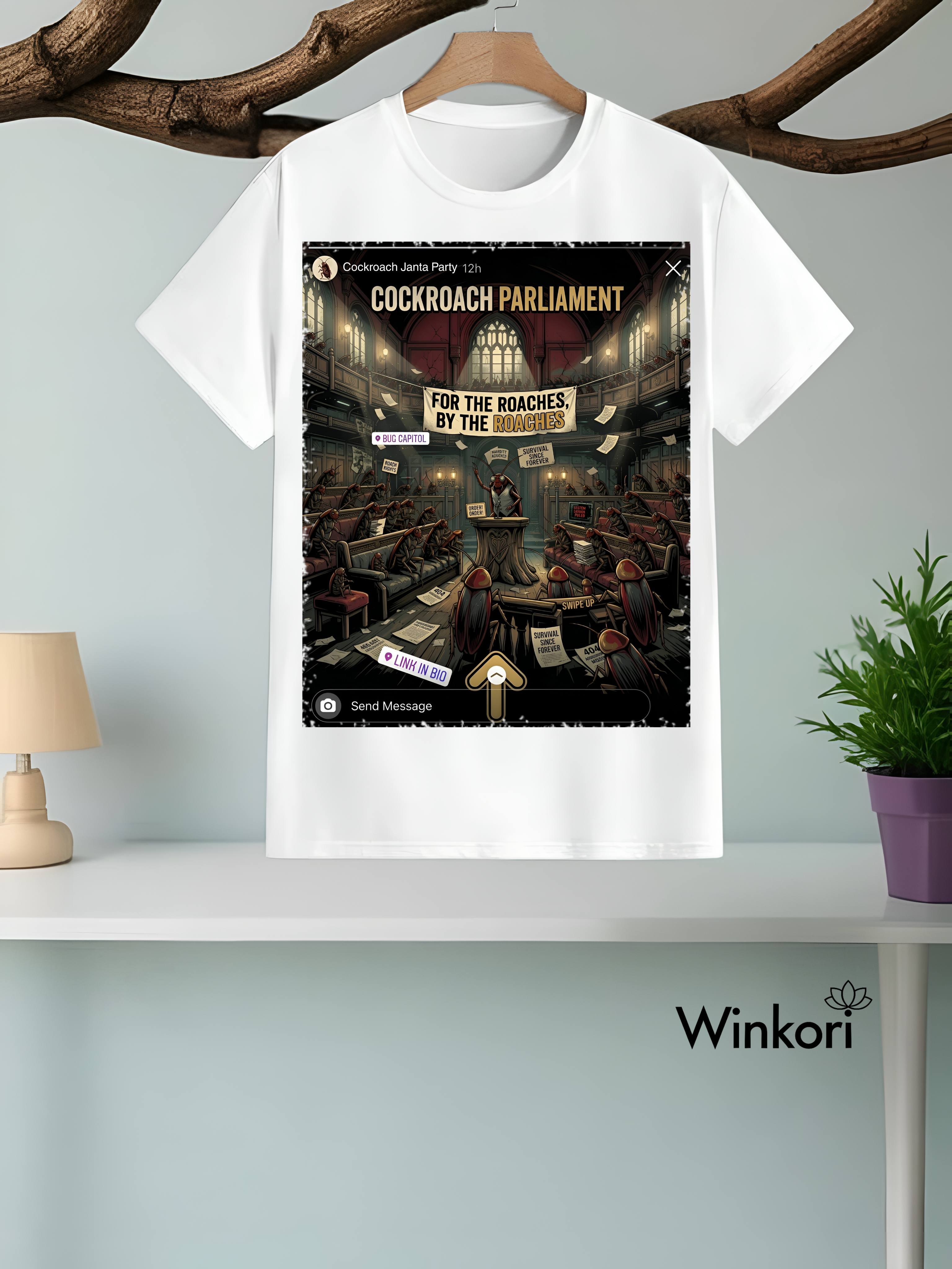 Cockroach Janta Party T shirt | White Regular