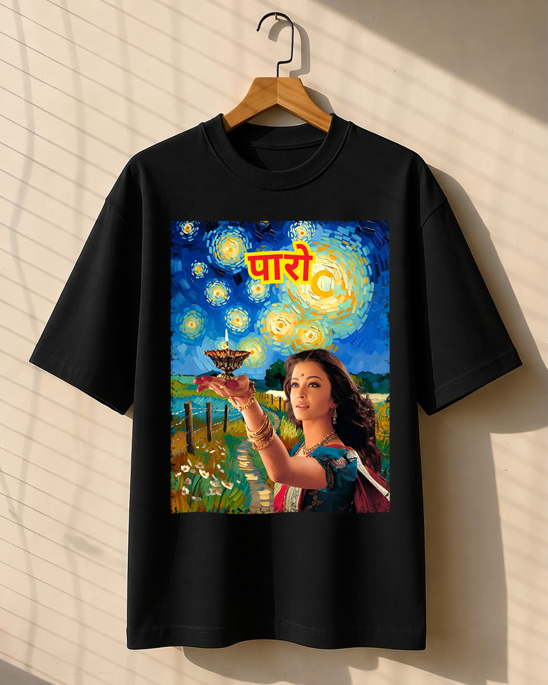 Black oversized Devdas Aishwarya Rai Bachchan graphic Bollywood T-shirt