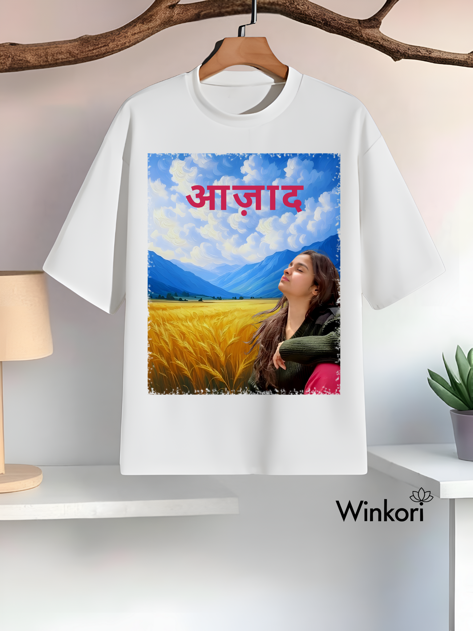 Alia Bhatt Bollywood White oversized graphic T-shirt