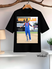 Hardik Pandya Cricket Black oversized T-shirt