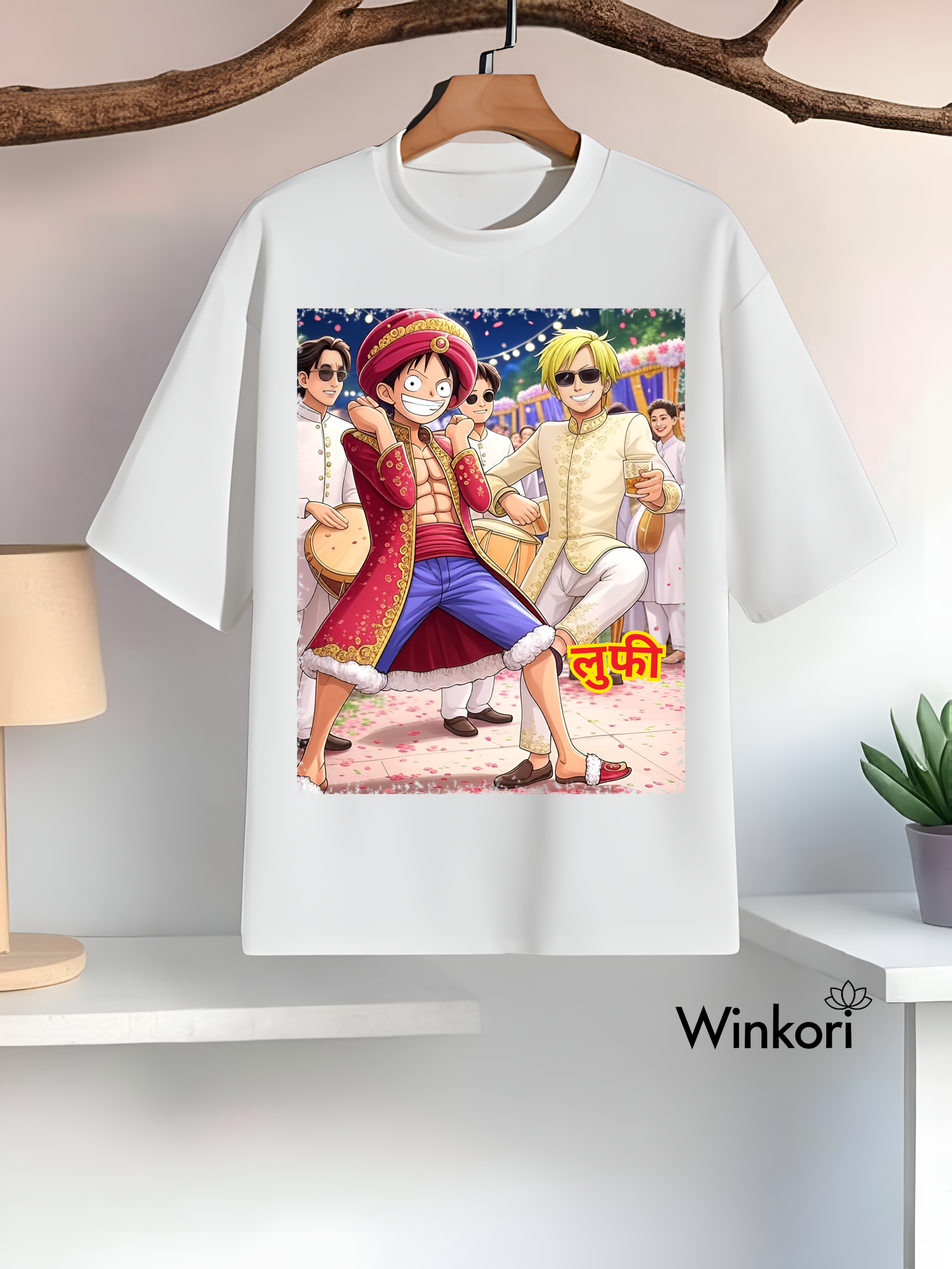 Luffy Sanji One Piece Anime T-Shirt White