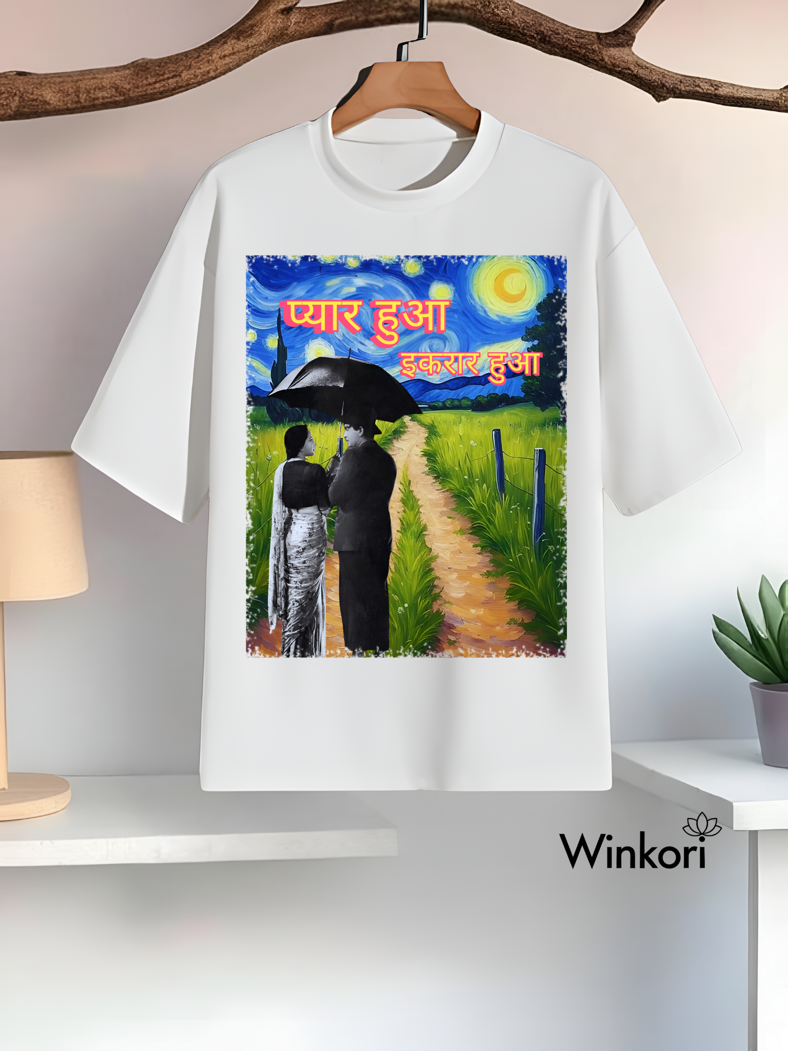 Raj Kapoor Bollywood White oversized 90s T-shirt
