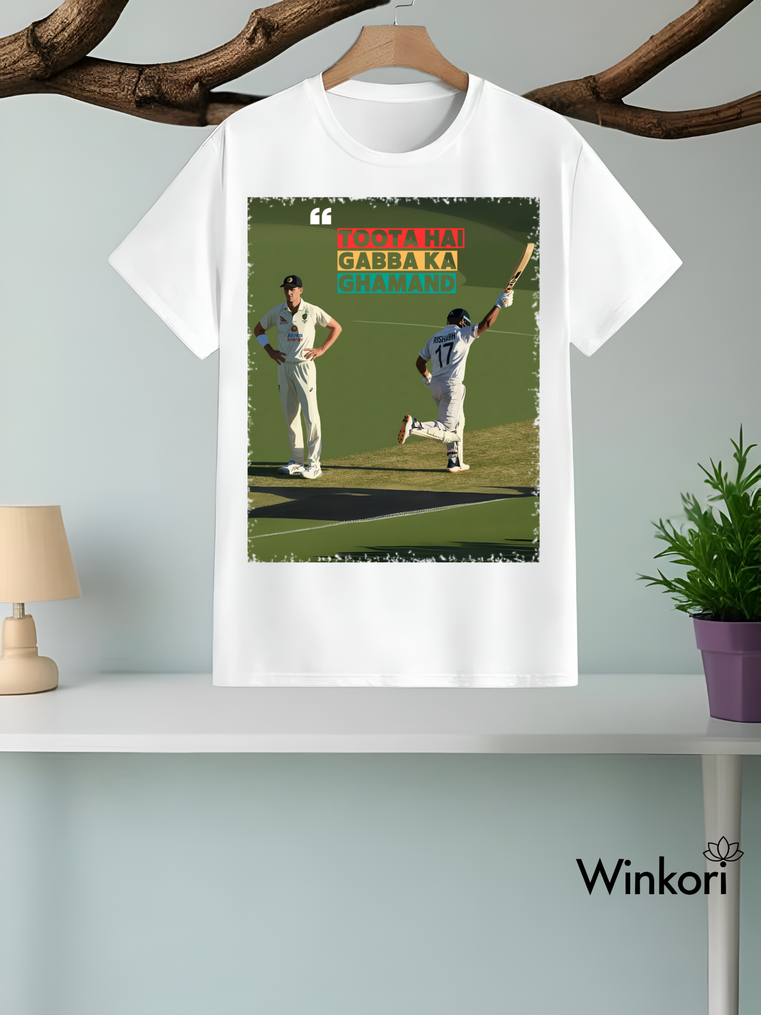 Rishabh Pant Cricket White oversized T-shirt