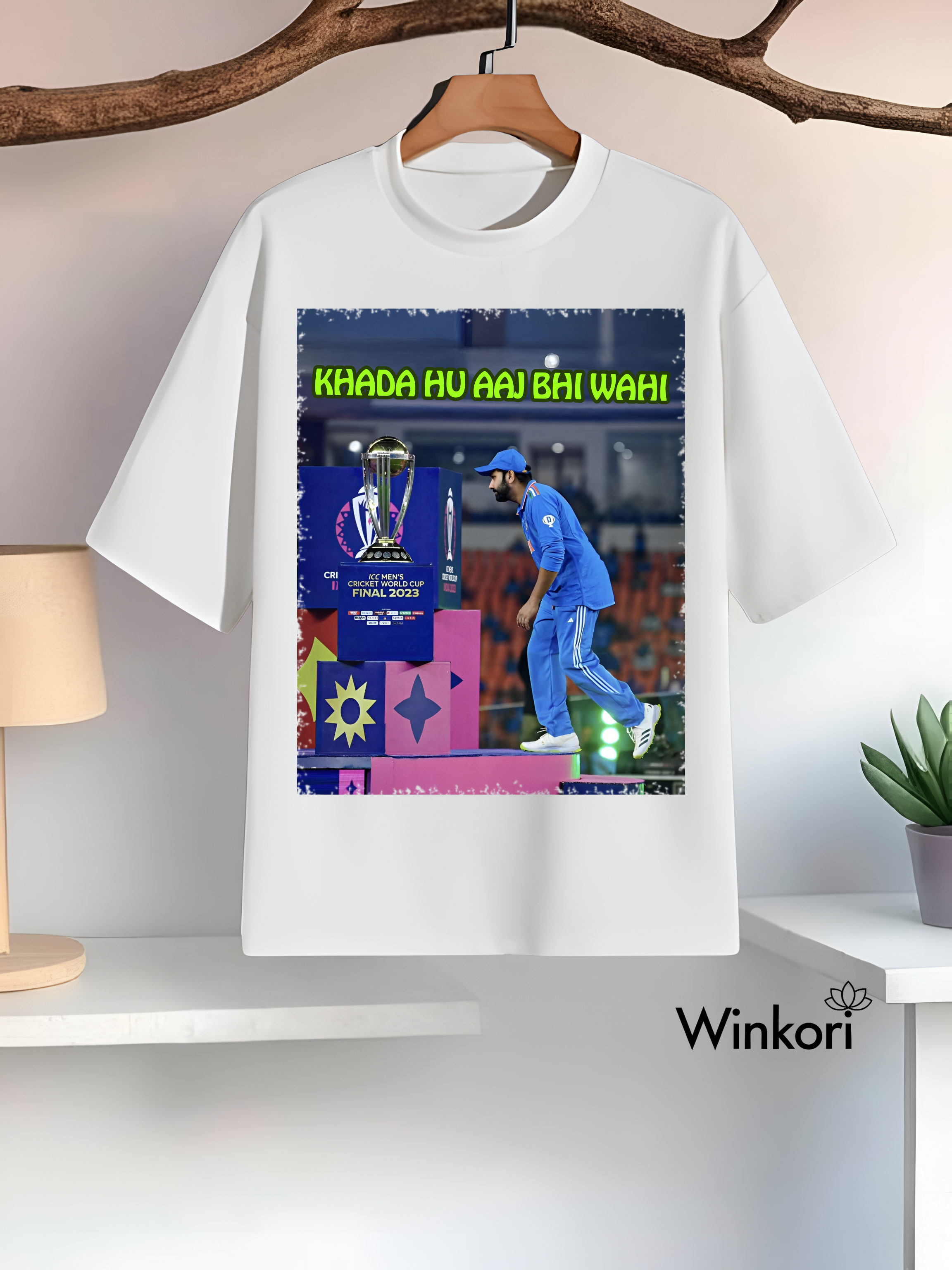 Rohit Sharma Cricket T-Shirt White