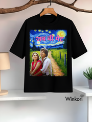 Shahid Kapoor Kareena Kapoor graphic Bollywood Black oversized T-shirt