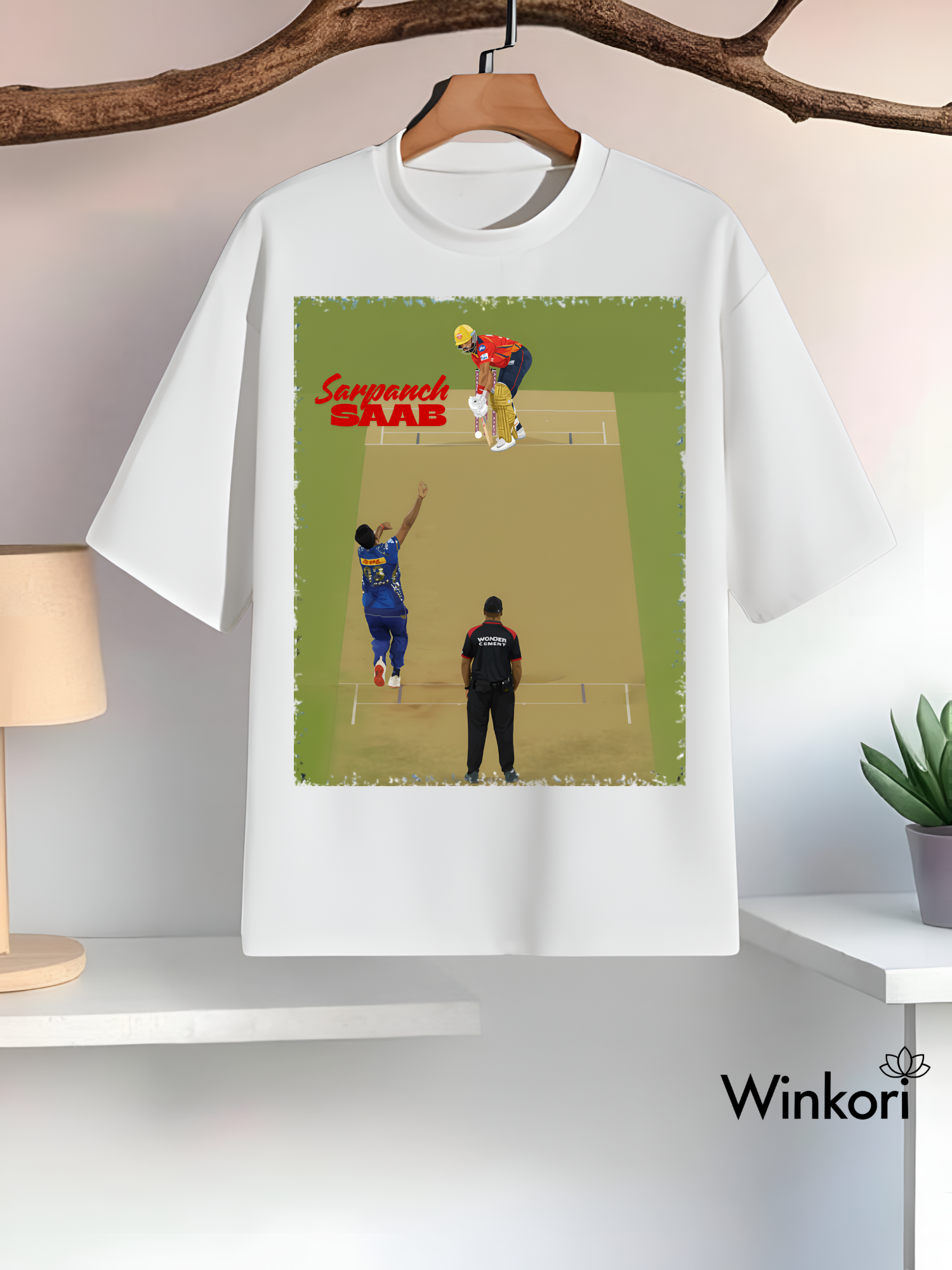 Shreyas Iyer Cricket White oversized T-shirt