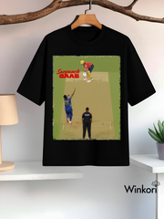 Shreyas Iyer Cricket Black oversized T-shirt