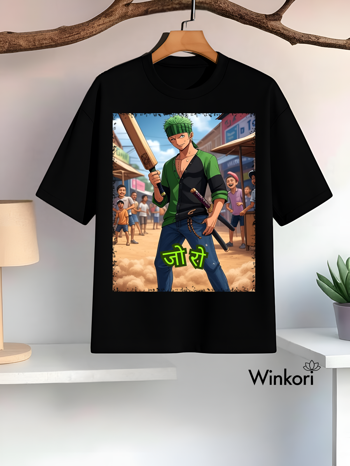 Zoro Naruto Anime T-Shirt Black